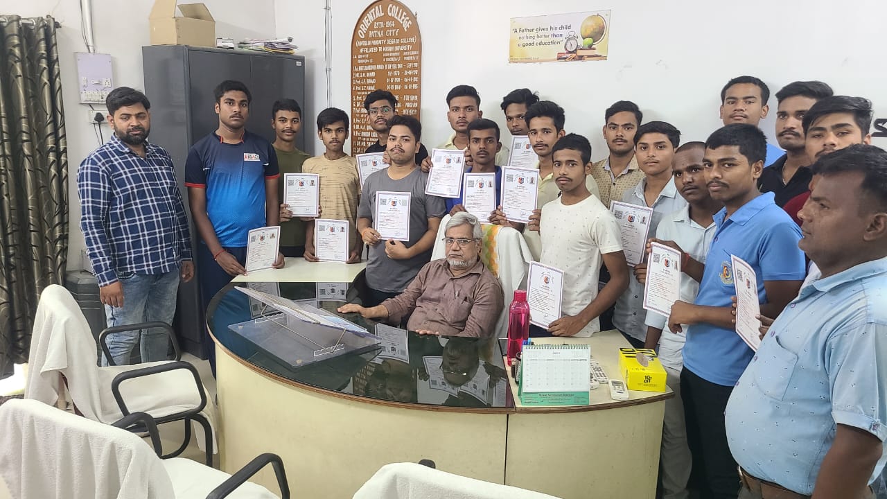 NCC Cadet Distributing Certificates to Children